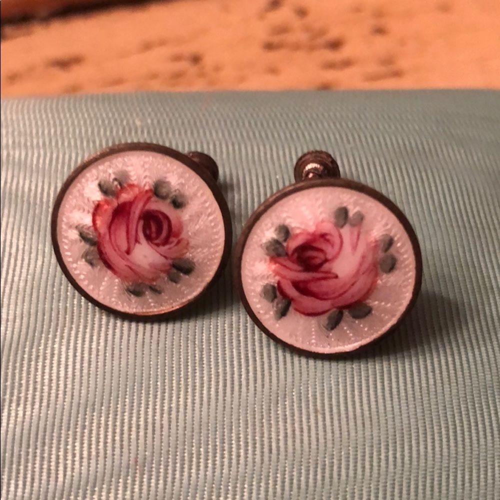 Sterling enamel earrings